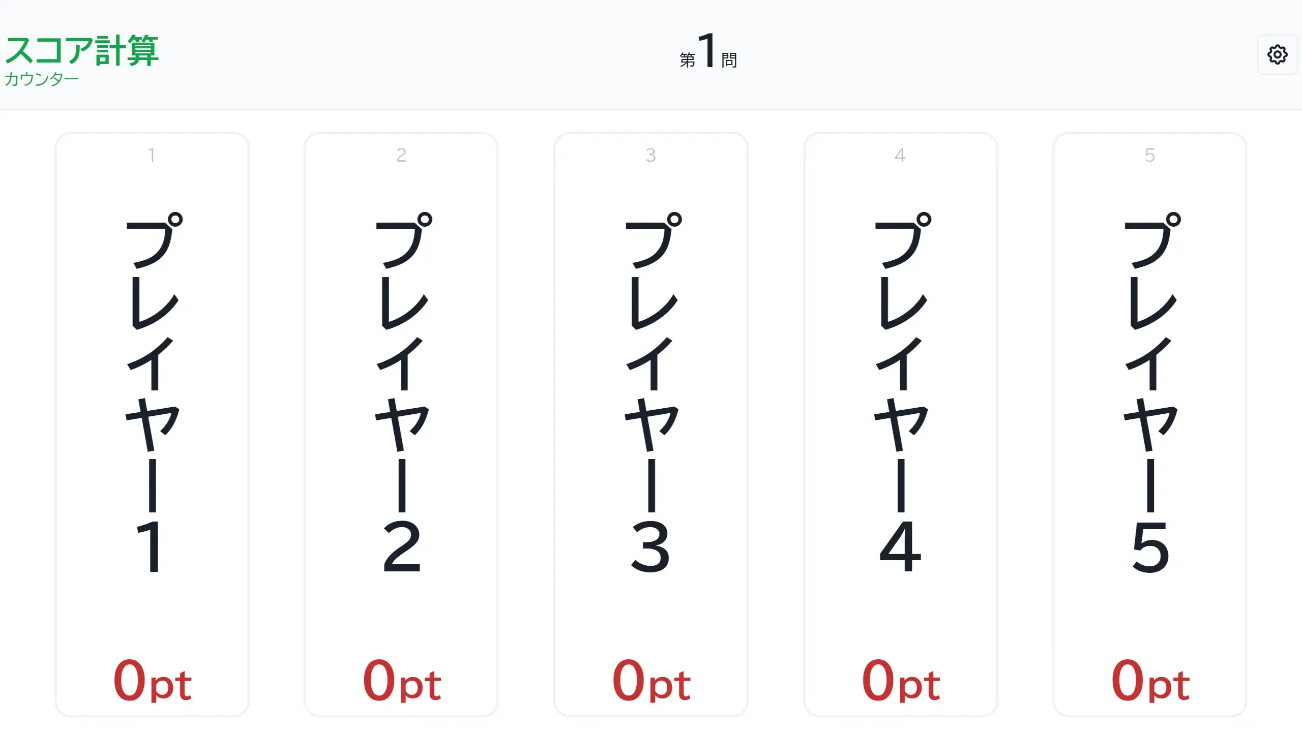 スコア計算で得点表示画面を表示した時の様子